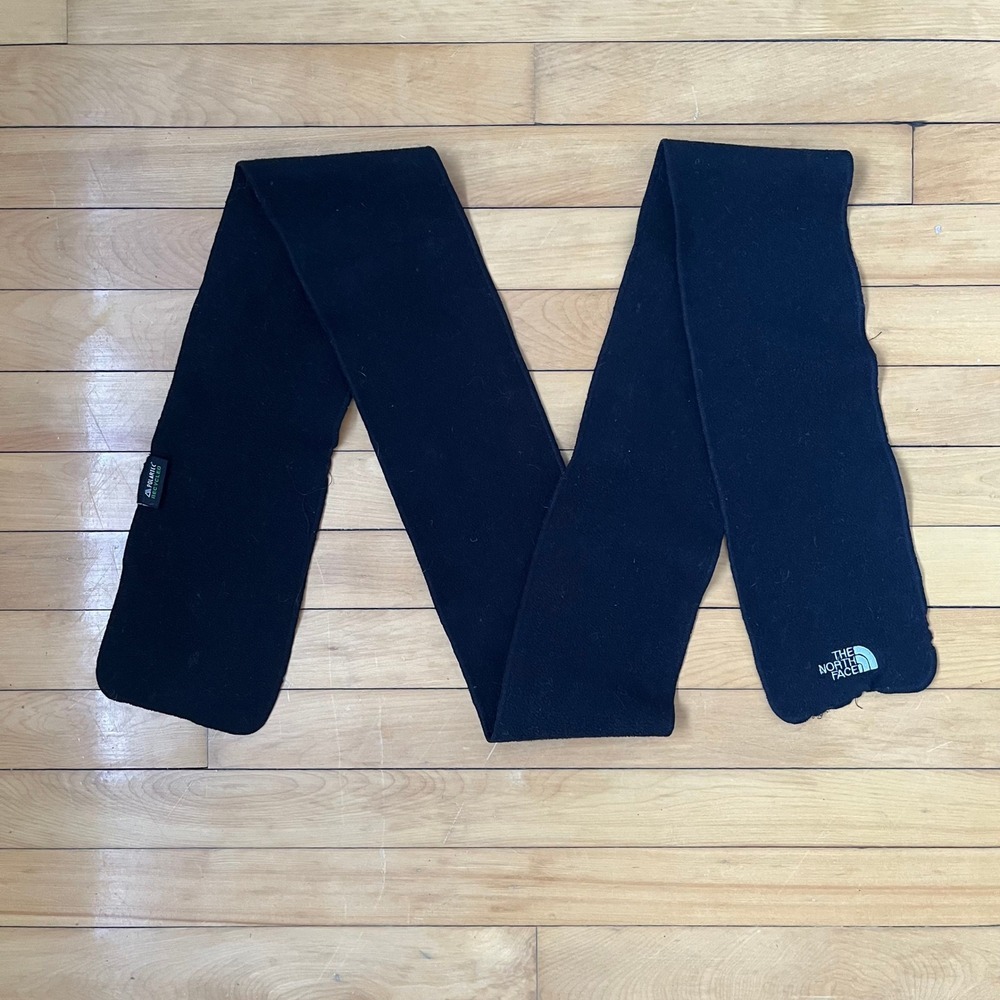 The North Face Black Polartec Recycled Fleece Scarf Embroidered Logo Unisex